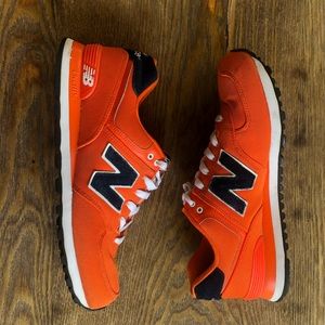 New Balance 574 Men 10.5 Orange/Navy